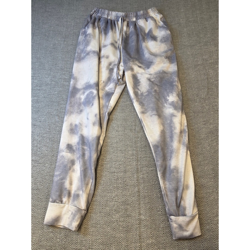 PatPat Joggers Pants Women's XL Grey White Tie Dye Drawstring Waist Tapered Leg